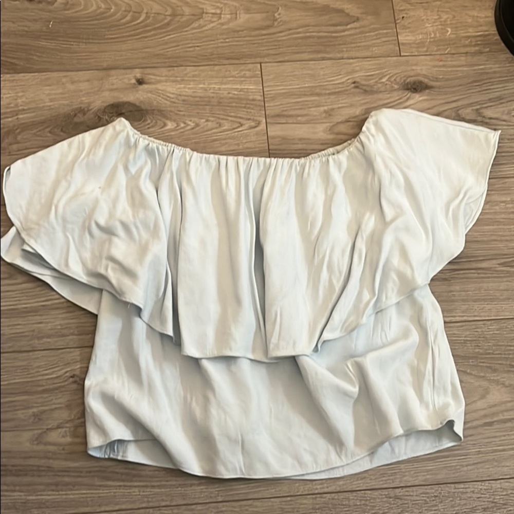 Light Blue off the shoulder top